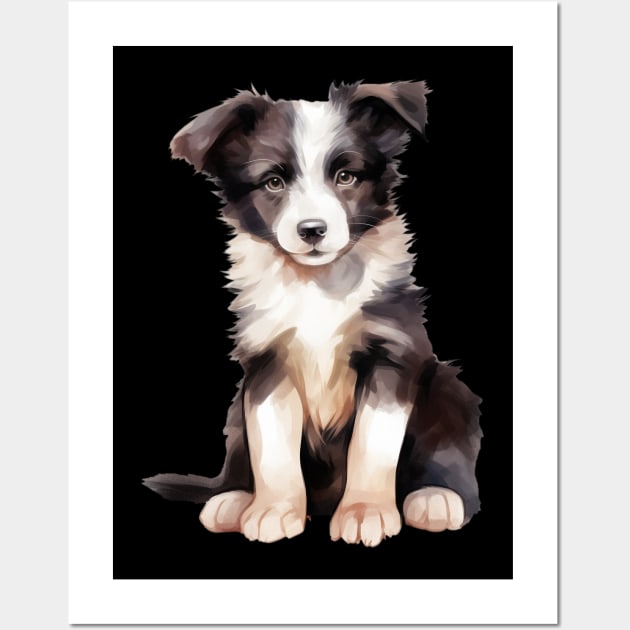 Puppy Border Collie Wall Art by DavidBriotArt